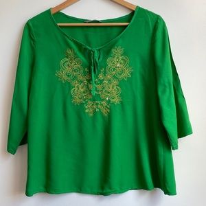 Embroidered and beaded blouse